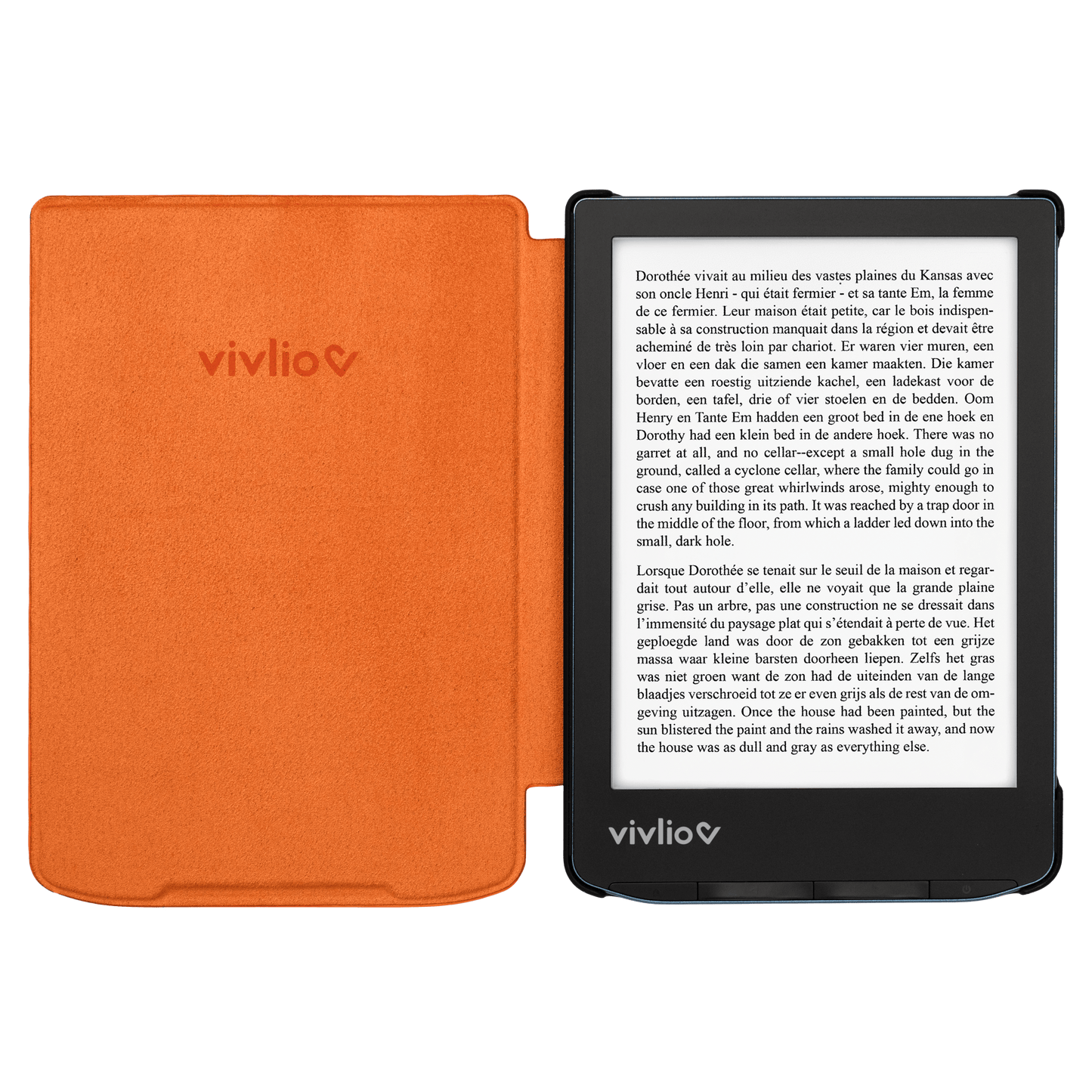 Housse intelligente - Liseuse Vivlio Light, Light ZEN, Light HD & Light HD Color - Orange